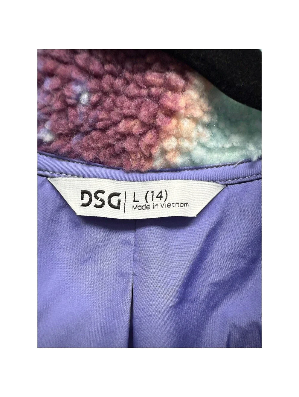 DSG Girls Cozy Fleece Full Zip Jacket Size L (14) Ice Cave Multi - Picture 3 of 4